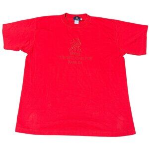 Vintage The Ritz Carlton Hotel Shirt Kapalua M Red Cotton Short Sleeve Embroider